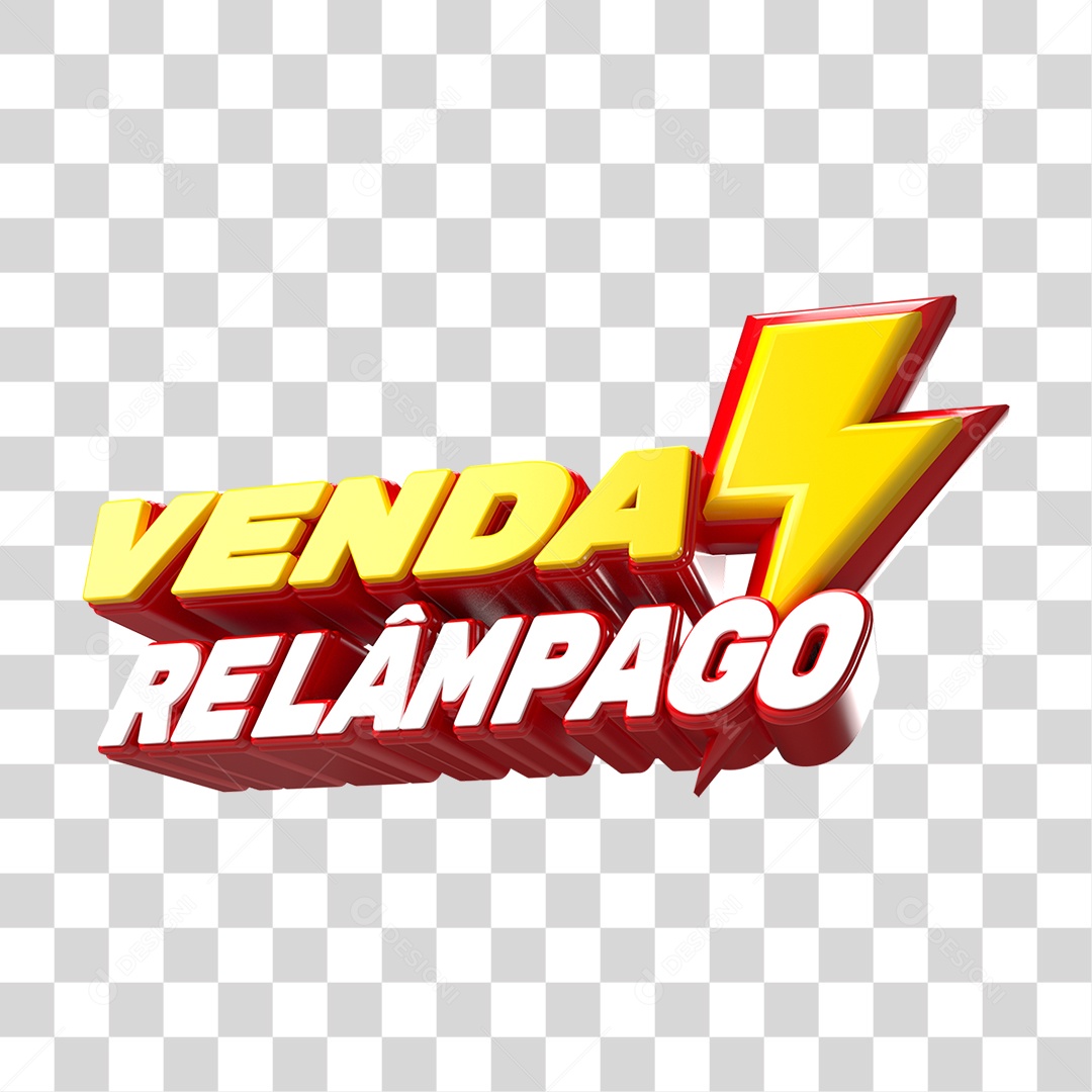 Selo 3D Venda Relâmpago PNG Transparente