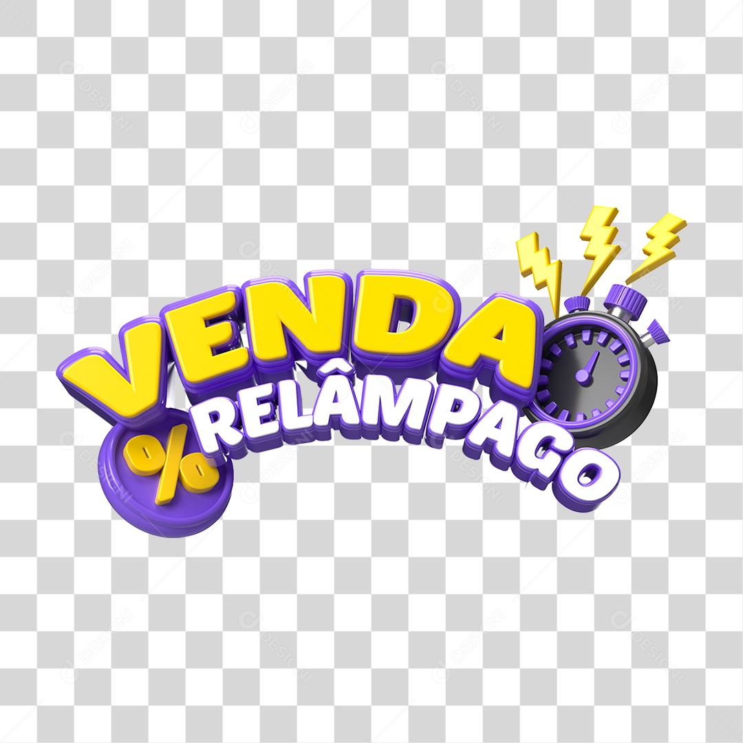 Selo 3D Venda Relâmpago PNG Transparente