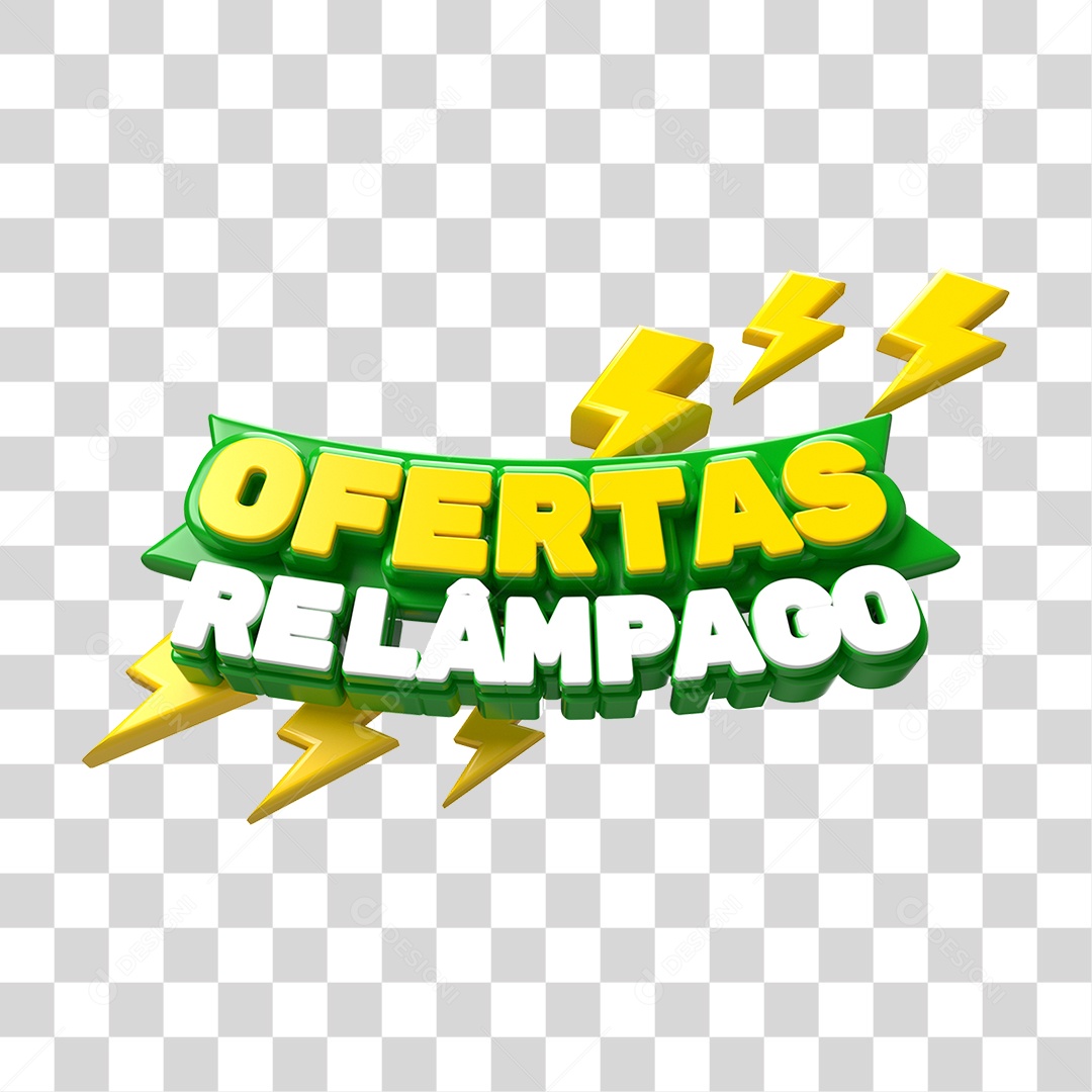 Selo 3D Ofertas Relâmpago PNG Transparente