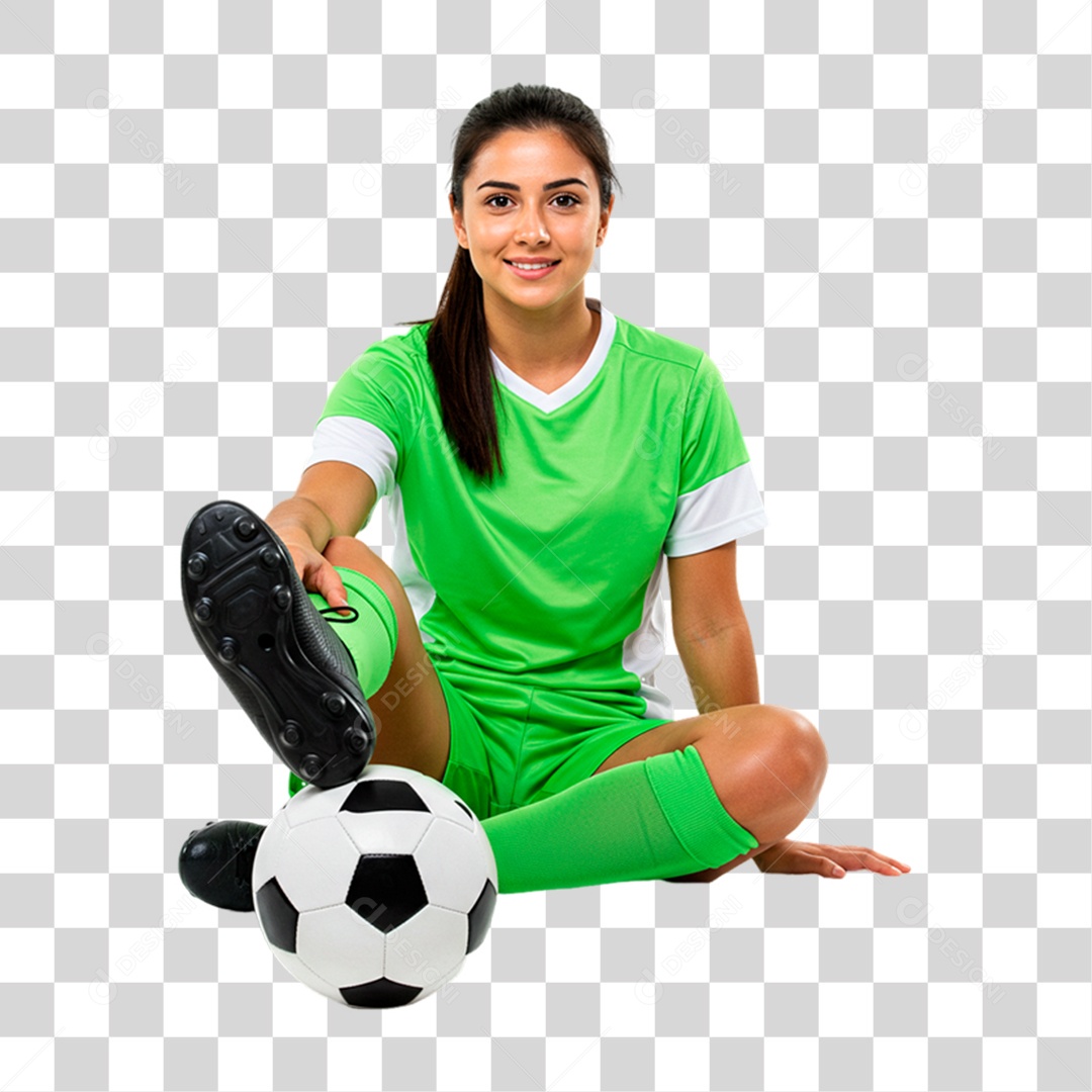 Jogadora de Futebol PNG Transparente