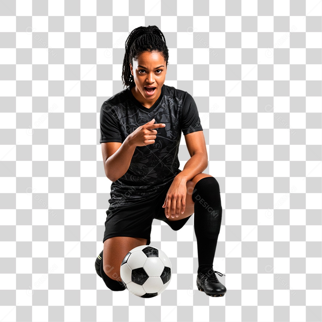 Jogadora de Futebol PNG Transparente