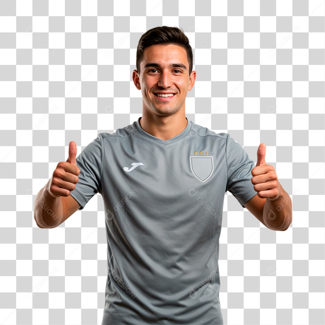 Jogador Fazendo Sinal de Positivo PNG Transparente
