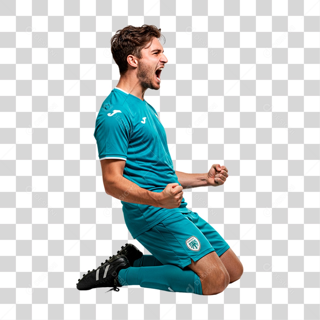 Jogador Comemorando Gol PNG Transparente