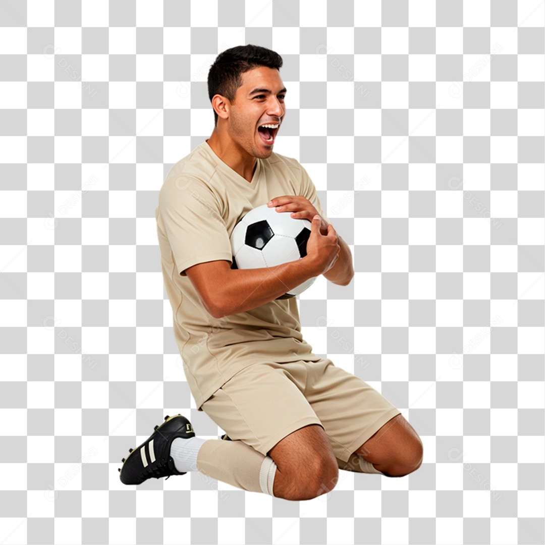 Jogador Comemorando Gol PNG Transparente