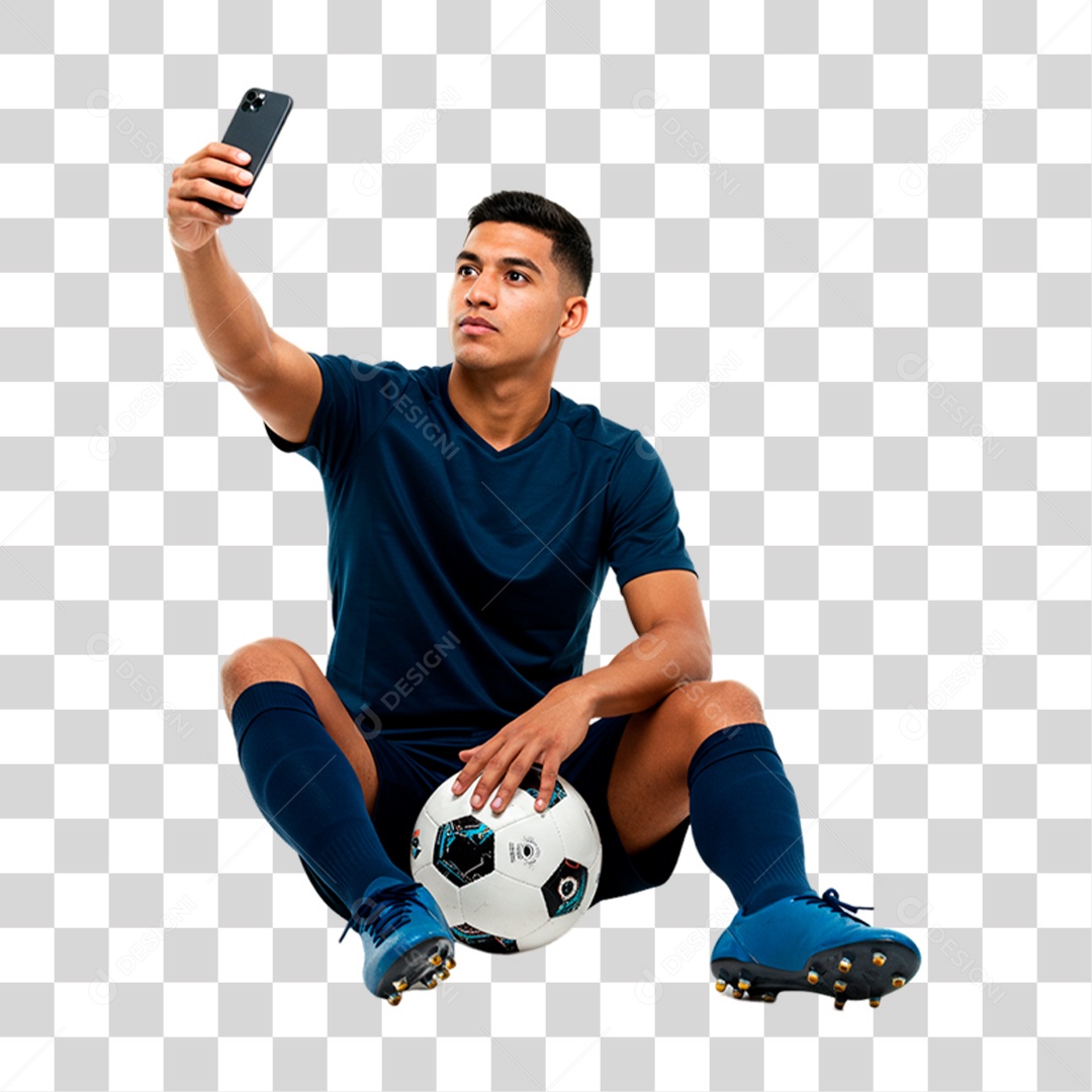 Jogador Segurando Celular PNG Transparente