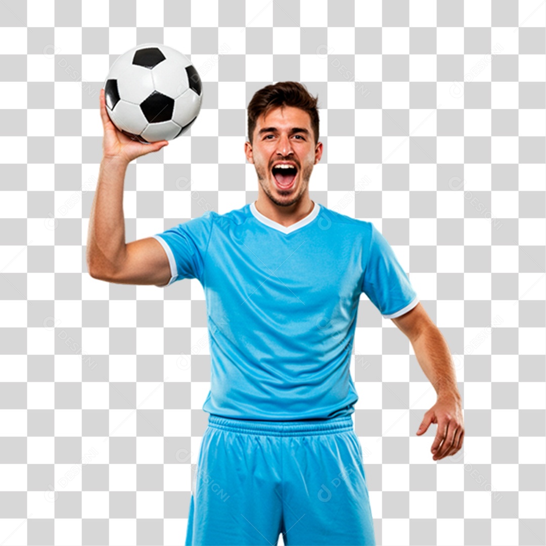 Jogador Comemorando Gol PNG Transparente