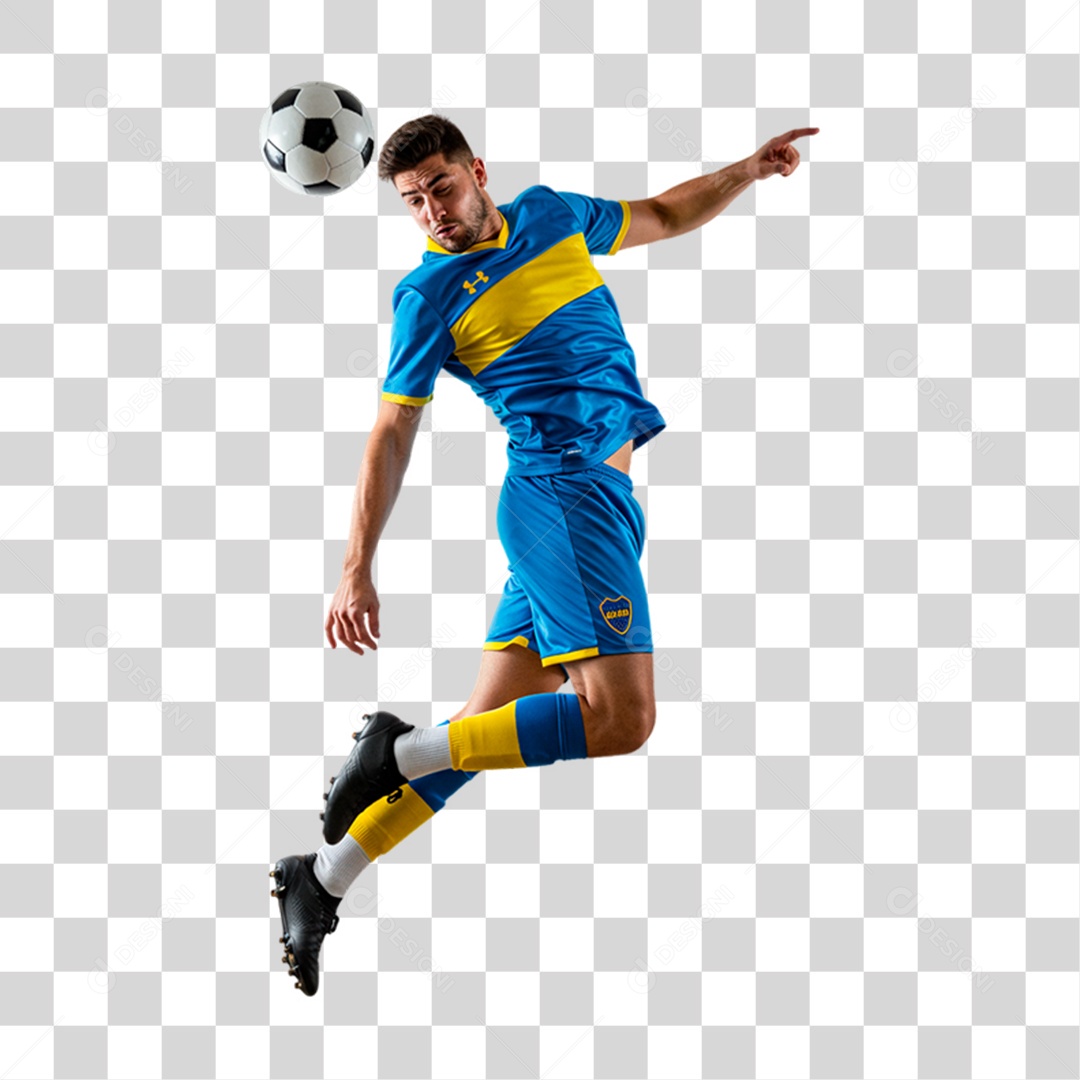 Jogador Chutando Bola PNG Transparente