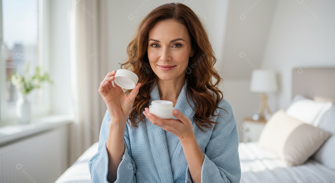 Linda mulher em um dia de beleza