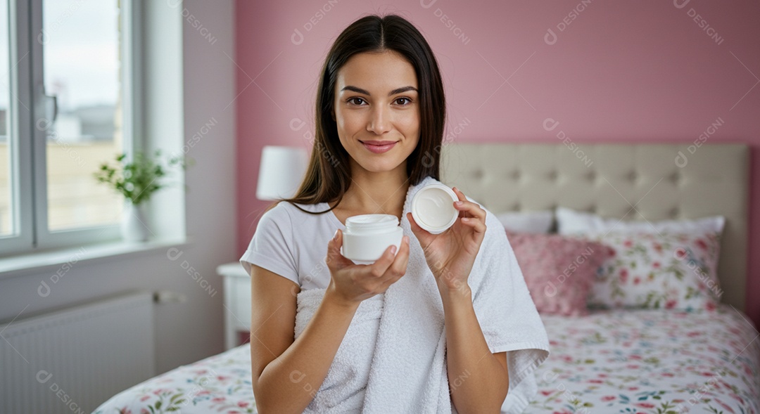 Linda mulher em um dia de beleza