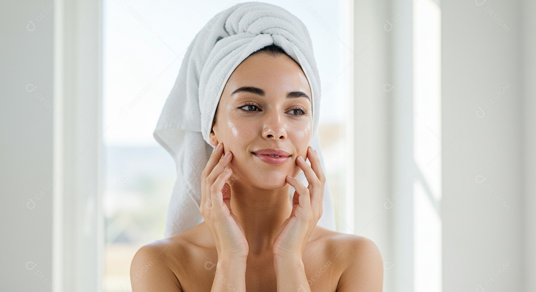 Linda mulher em um dia de beleza