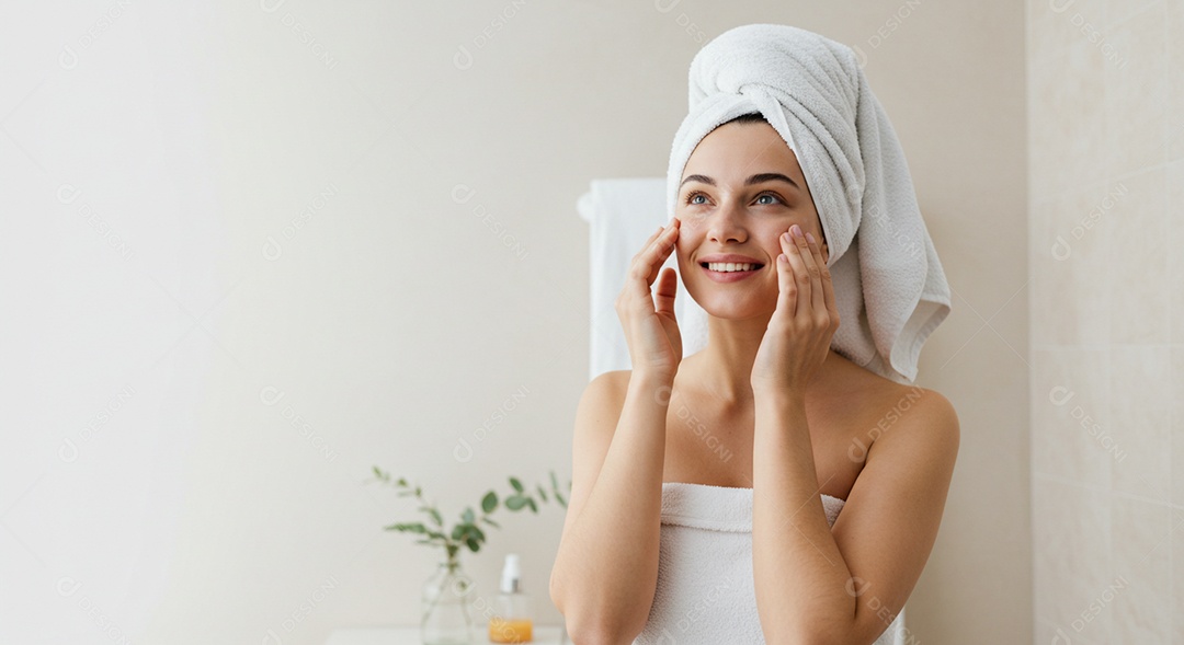 Linda mulher em um dia de beleza