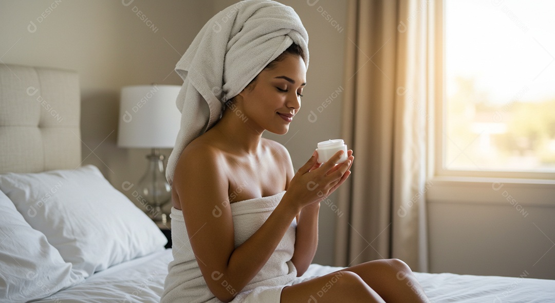 Linda mulher em um dia de beleza