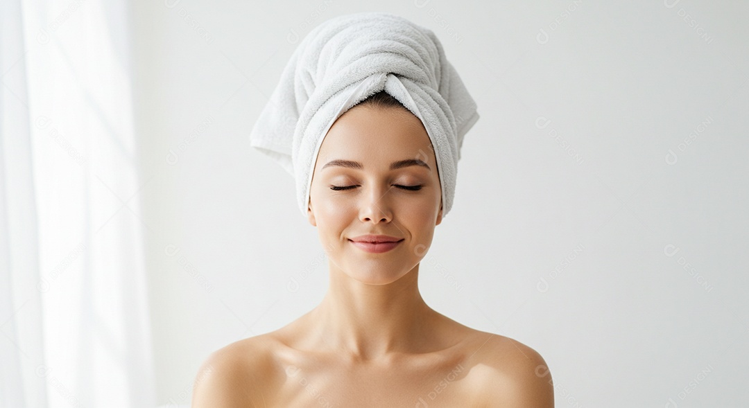 Linda mulher em um dia de beleza