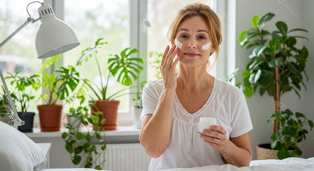 Linda mulher em um dia de beleza