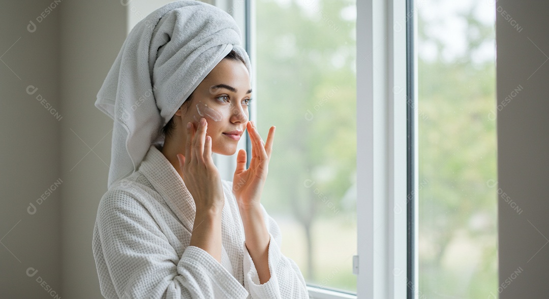 Linda mulher em um dia de beleza