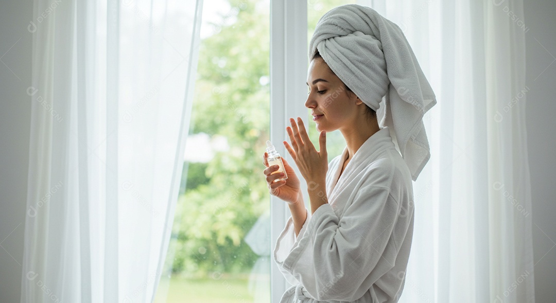 Linda mulher em um dia de beleza
