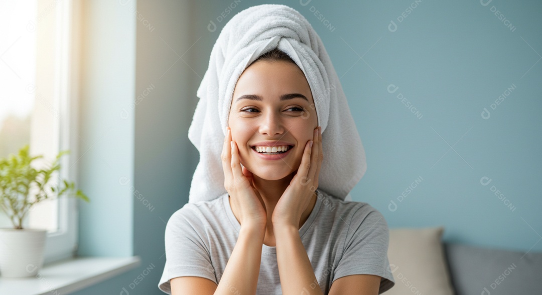 Linda mulher em um dia de beleza