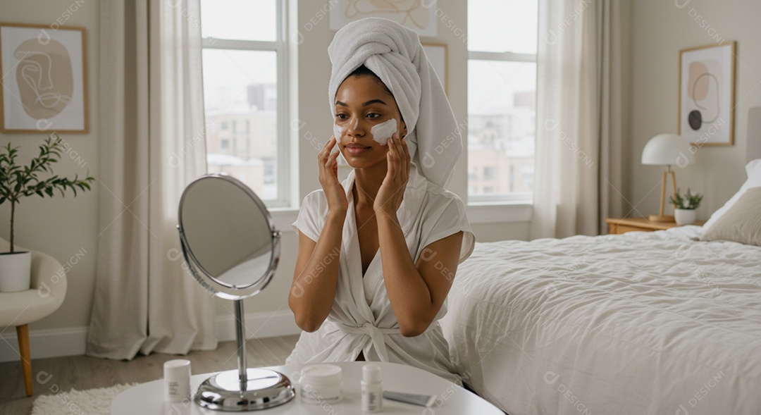 Linda mulher em um dia de beleza