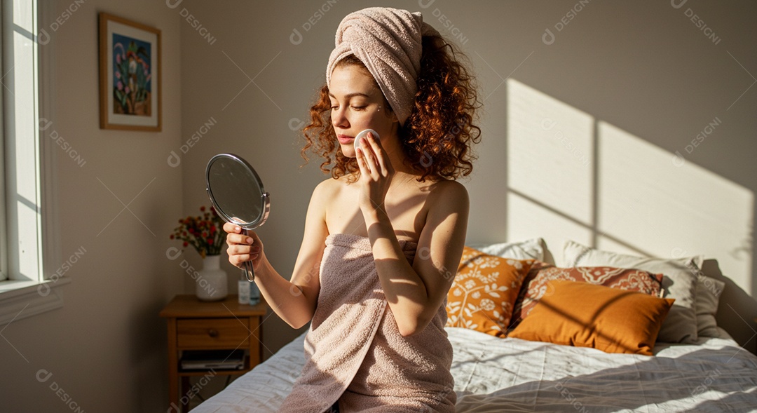 Linda mulher em um dia de beleza