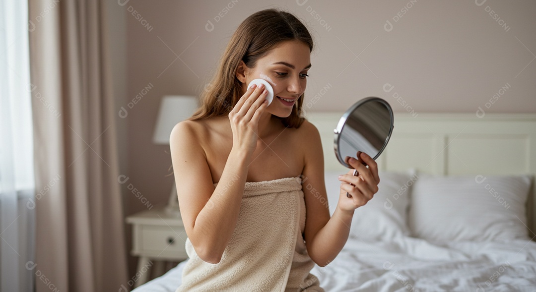 Linda mulher em um dia de beleza