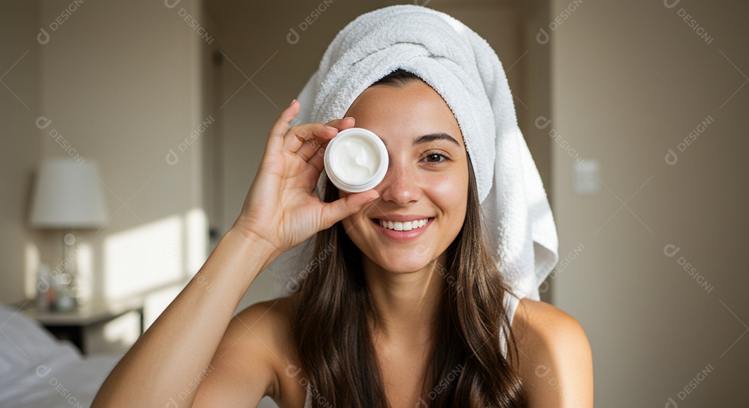 Linda mulher em um dia de beleza