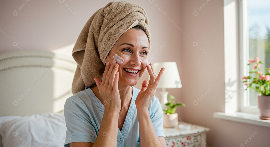 Linda mulher em um dia de beleza