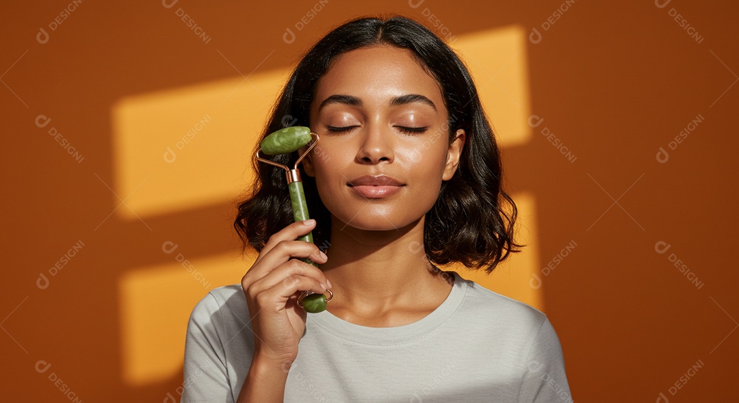 Linda mulher negra em um dia de beleza