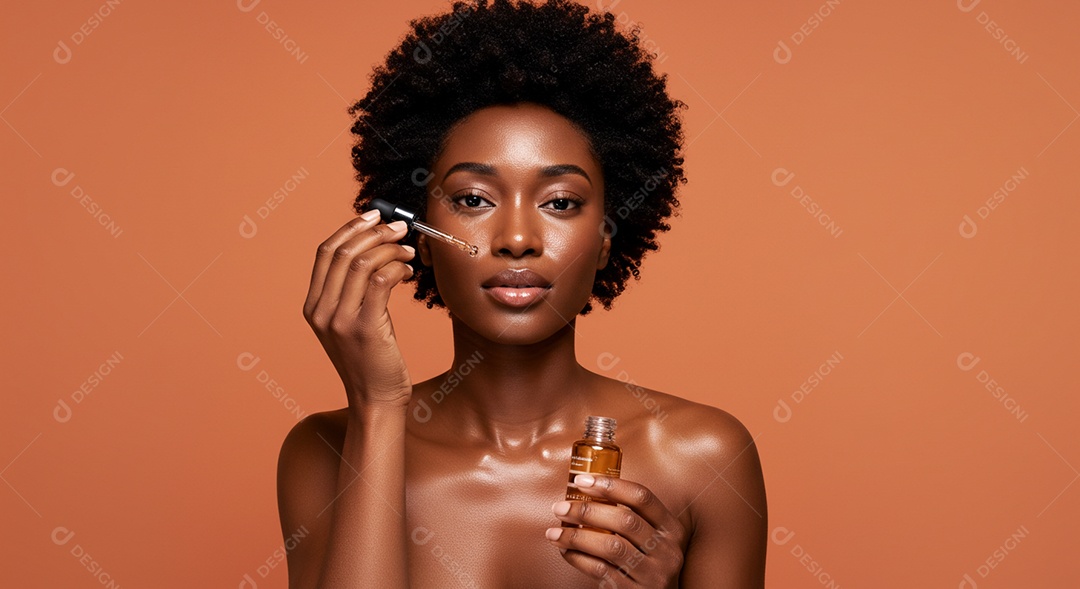 Linda mulher negra em um dia de beleza