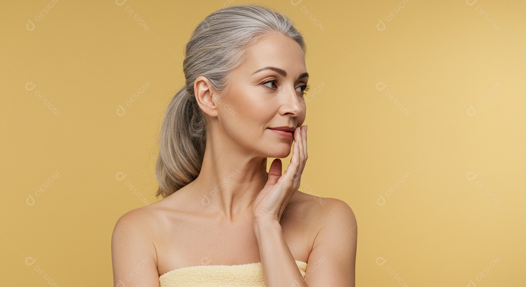 Linda mulher em um dia de beleza