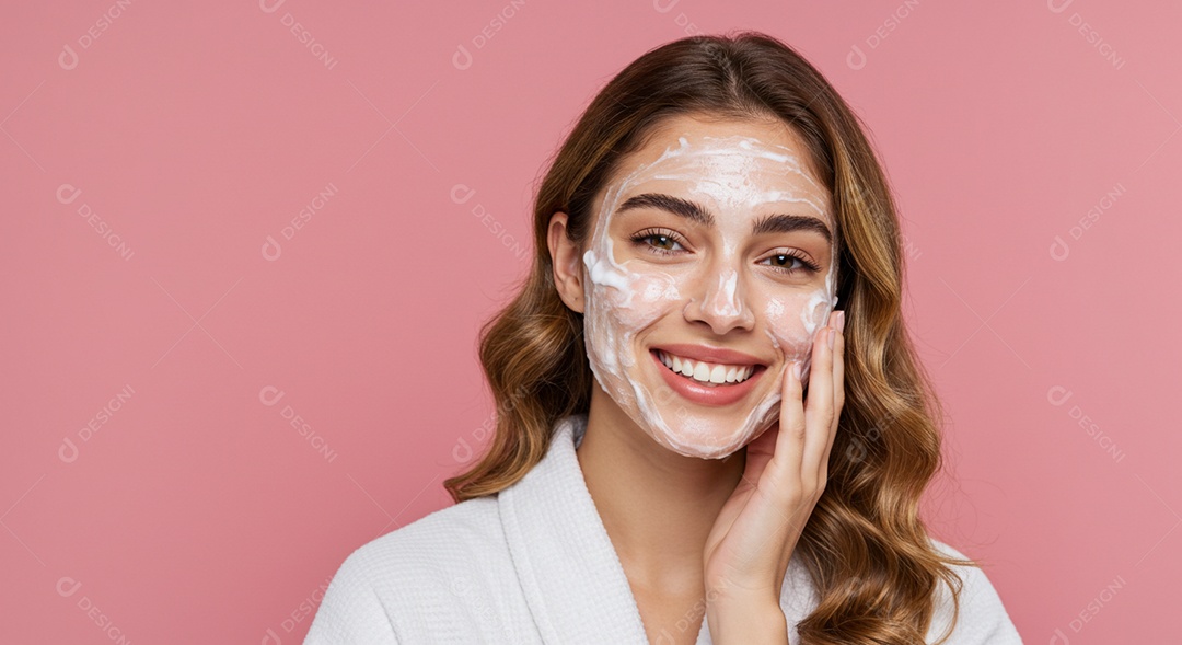 Linda mulher em um dia de beleza