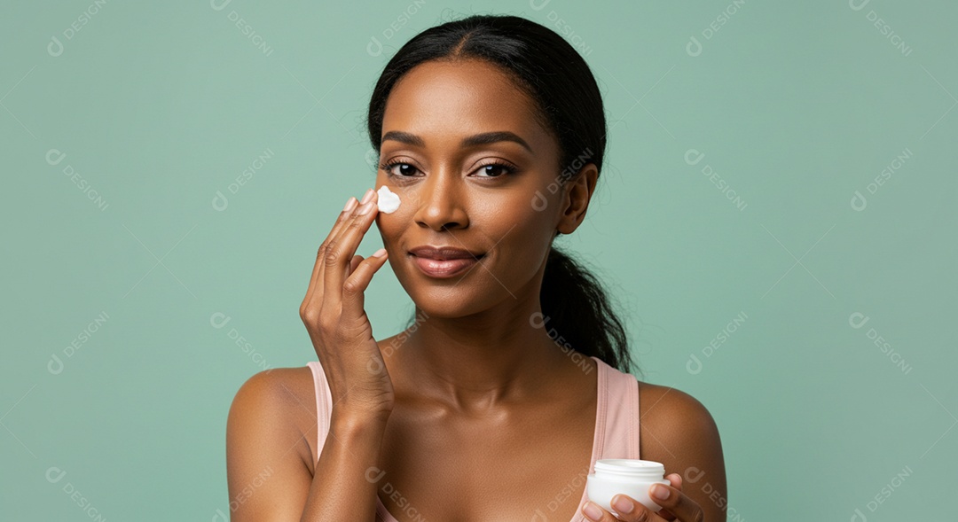 Linda mulher negra em um dia de beleza