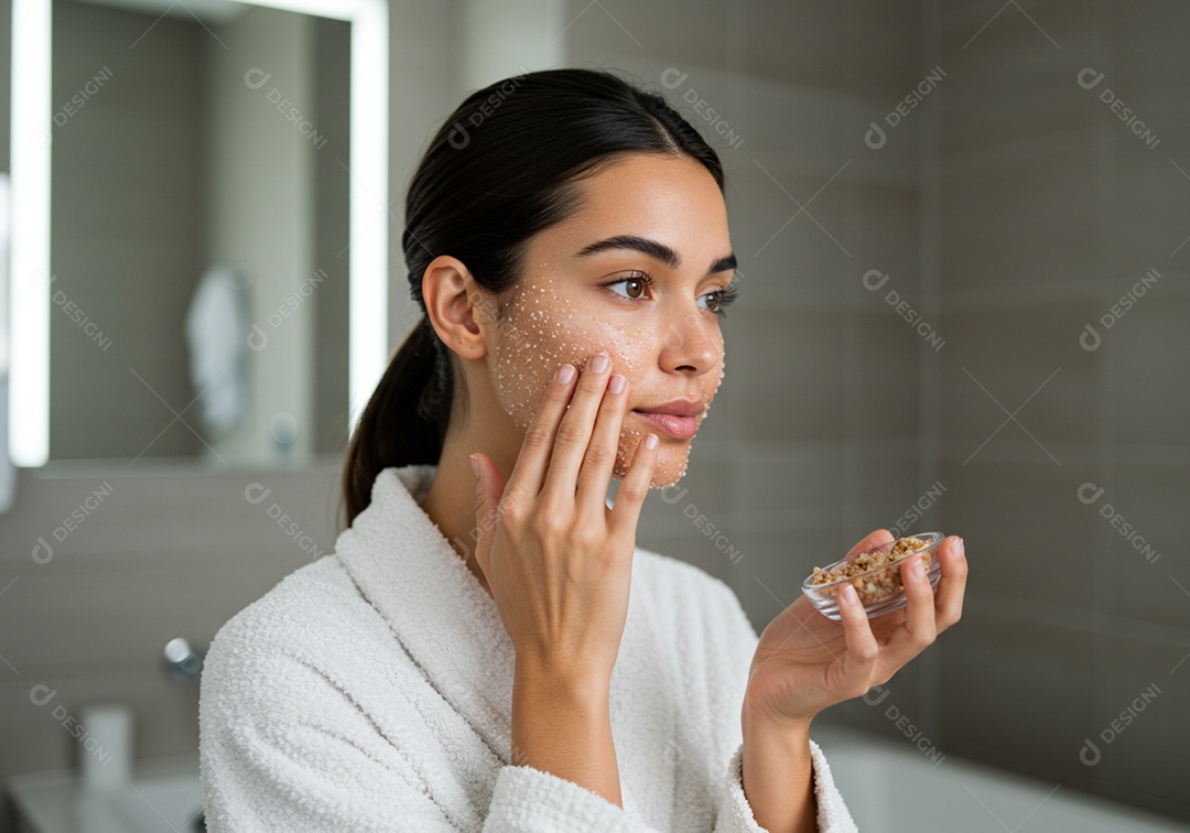 Linda mulher em um dia de beleza