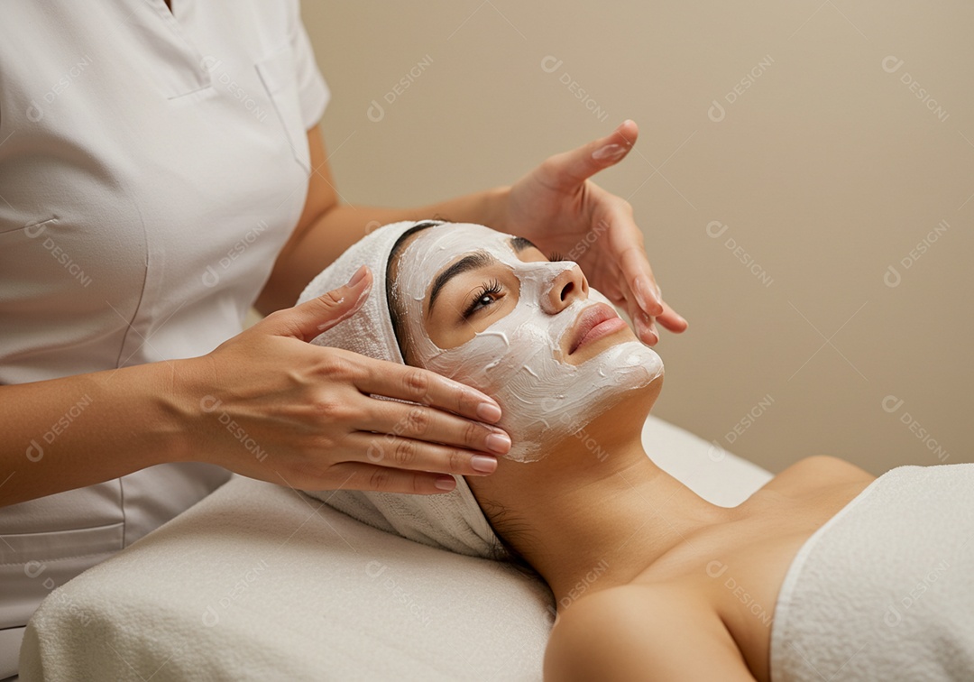 Linda mulher em um dia de beleza