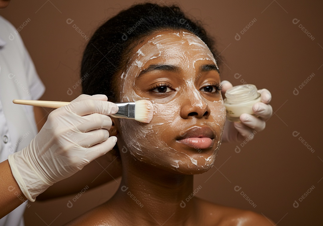 Linda mulher negra em um dia de beleza