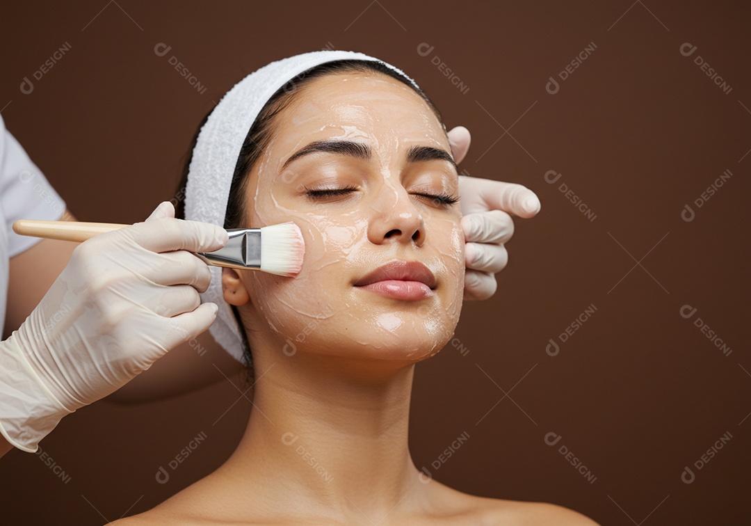 Linda mulher em um dia de beleza