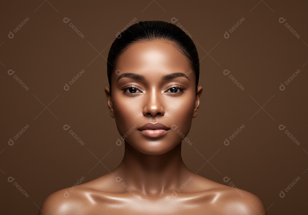 Linda mulher negra em um dia de beleza