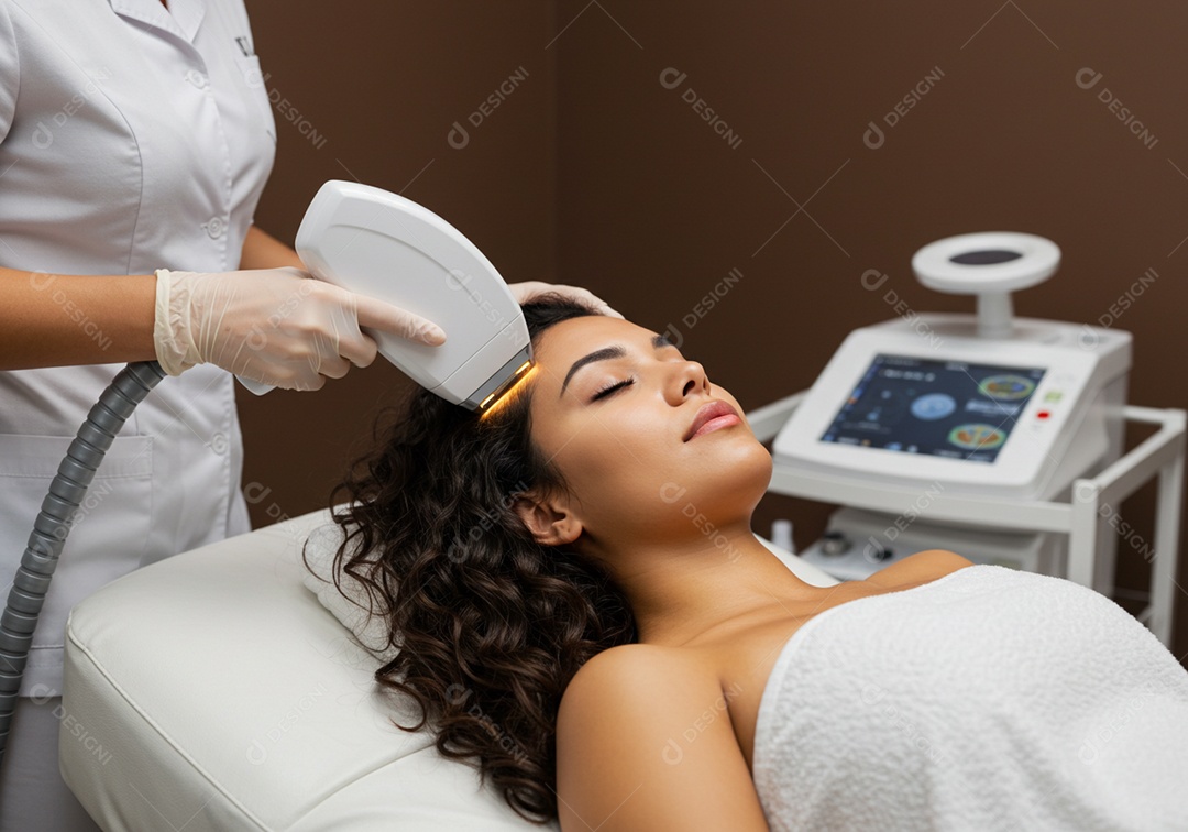 Linda mulher em um dia de beleza