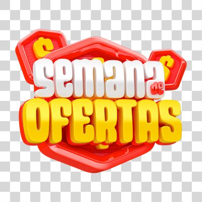 Selo 3D Semana de Ofertas para Composição PNG Transparente