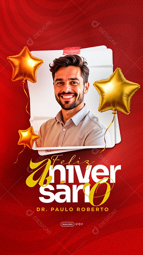 Story Feliz Aniversário Parabéns Paulo Roberto Social Media PSD Editável