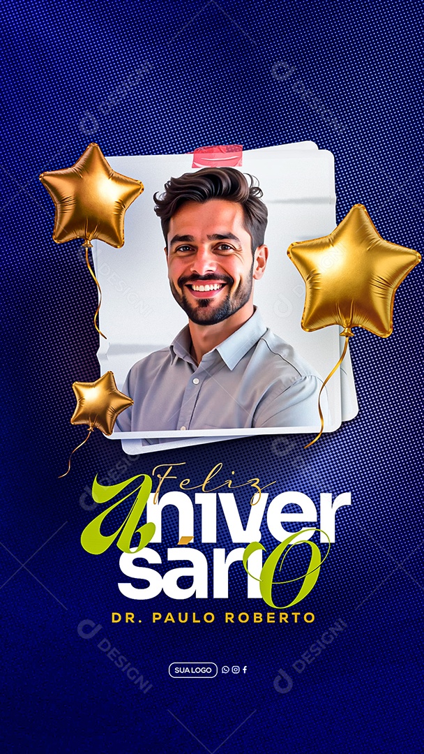 Story Feliz Aniversário Parabéns Paulo Roberto Social Media PSD Editável