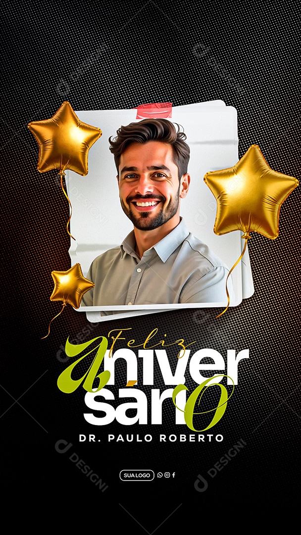 Story Feliz Aniversário Parabéns Paulo Roberto Social Media PSD Editável