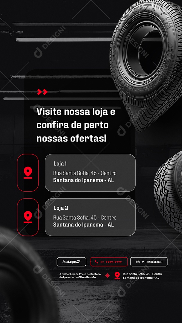 Story Loja de Pneus Visite Social Media PSD Editável