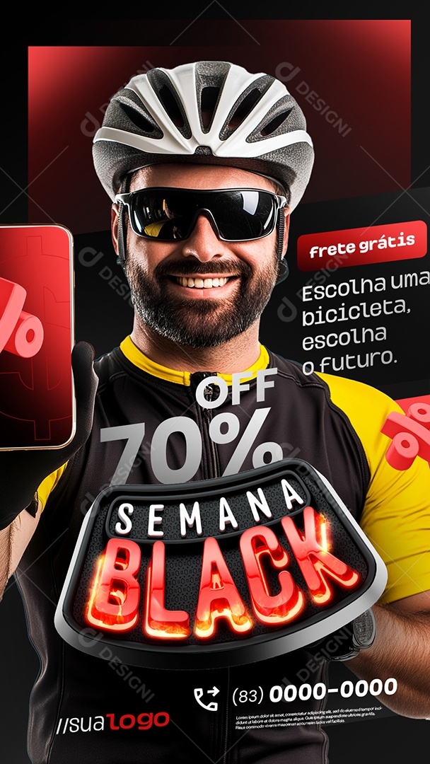 Story Loja de Bicicletas Bicicletaria Frete Grátis Social Media PSD Editável