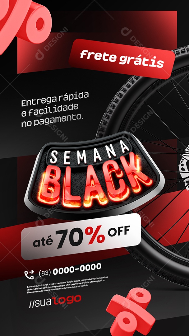 Story Loja de Bicicletas Bicicletaria Entrega Rápida Social Media PSD Editável