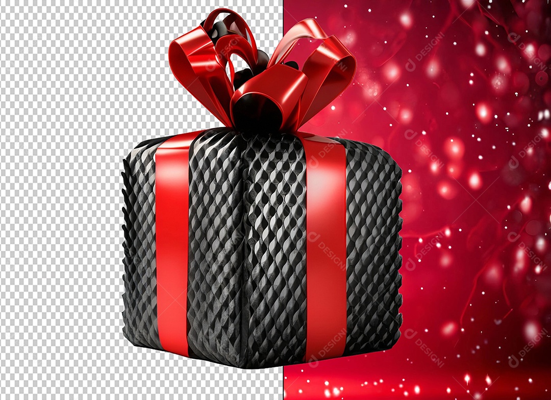 Elemento 3D Caixa de Presente Para Composição PSD