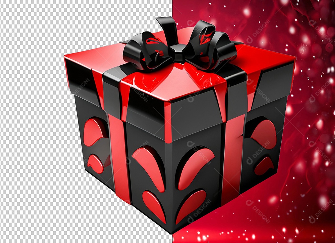 Elemento 3D Caixa de Presente Para Composição PSD