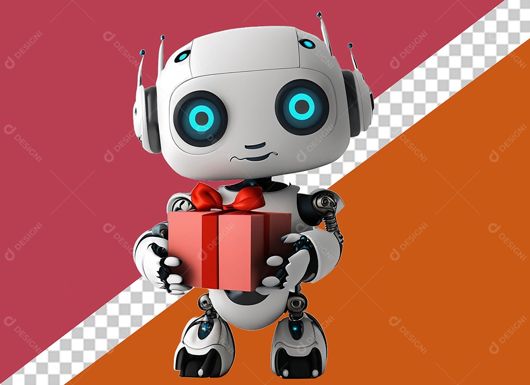 Personagem 3D Robô Para Composição PSD