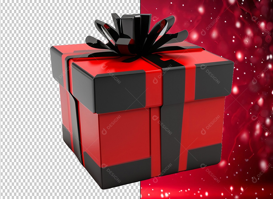Elemento 3D Caixa de Presente Para Composição PSD