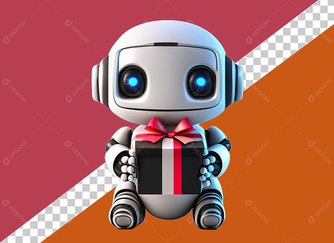 Personagem 3D Robô Para Composição PSD