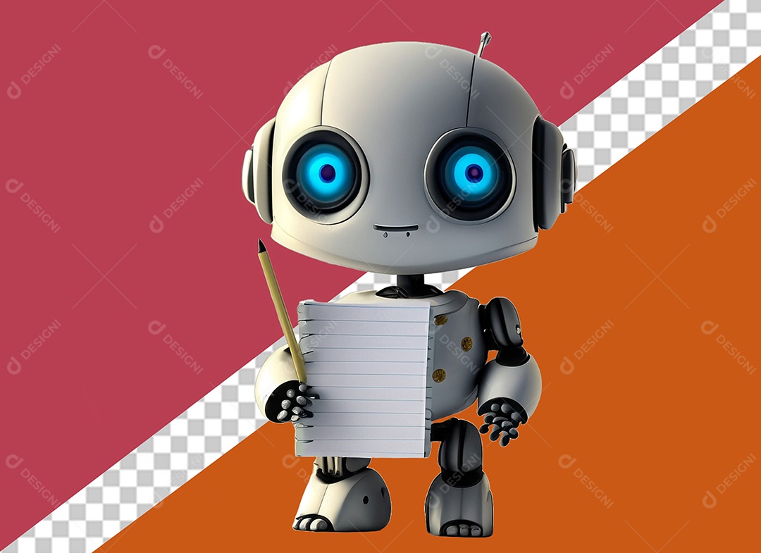 Personagem 3D Robô Para Composição PSD